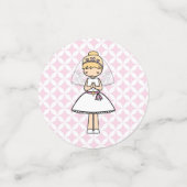 Adorable First Holy Communion Blonde Mädchenname Konfetti (Klein Vorderseite)