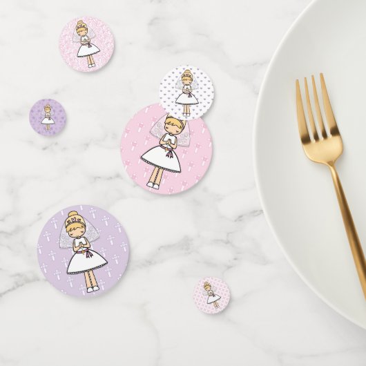Adorable First Holy Communion Blonde Mädchenname Konfetti (Gruppe)
