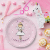 Adorable First Holy Communion Blonde Mädchenname Pappteller (Party)