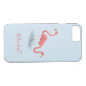 Adorable Flamingos, blau - Personalisiert Case-Mate iPhone Hülle (Rückseite (Horizontal))