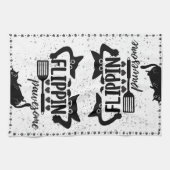 Adorable "Flippin Pawesome" mit Peeping Cats Geschirrtuch (Horizontal)