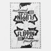 Adorable "Flippin Pawesome" mit Peeping Cats Geschirrtuch (Vertikal)