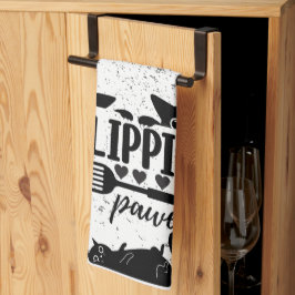 Adorable "Flippin Pawesome" mit Peeping Cats Geschirrtuch