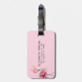 Adorable floral Flamingo Gepäckanhänger (Rückseite vertikal)