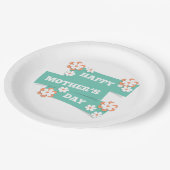 Adorable Floral Happy Mother Day | Papierplatte Pappteller (Schrägansicht)
