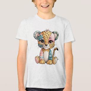 Adorable florale Patchwork Niedlich Baby Cheetah N Tri-Blend Shirt