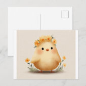 Adorable Flower Crown Chick Postcard Postkarte (Vorne/Hinten)