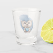 Adorable Fluffy Blue Animal Schnapsglas (Rückseite)