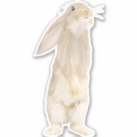Adorable Fluffy Bunny Aufkleber (Vorderseite)