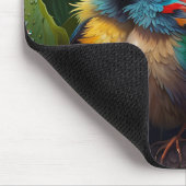 Adorable Fluffy Bunte Vögel im Regen Mousepad (Ecke)