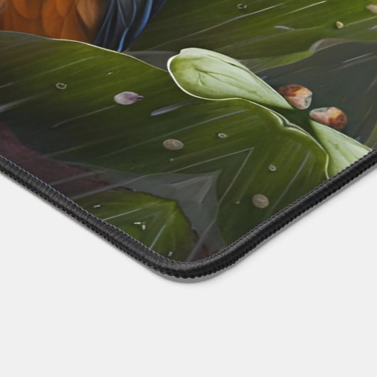 Adorable Fluffy Bunte Vögel im Regen Schreibtischunterlage (Ecke)