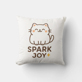 "Adorable Fluffy Cat Decorative Pillow - Spark Joy Kissen