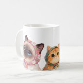 Adorable Fluffy Cat Lover Coffee Mug Kaffeetasse (Vorderseite Links)