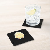 Adorable Fluffy Chibi Chick Rechteckiger Pappuntersetzer (Vor Ort)