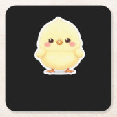 Adorable Fluffy Chibi Chick Rechteckiger Pappuntersetzer (Vorderseite)