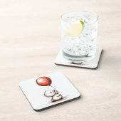 Adorable Fluffy Duckling mit Red Balloon Getränkeuntersetzer (Rechte Seite)