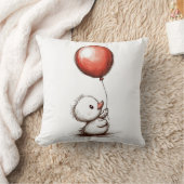 Adorable Fluffy Duckling mit Red Balloon Kissen (Decke)