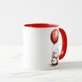 Adorable Fluffy Duckling mit Red Balloon Tasse (VorderseiteRechts)
