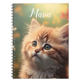 Adorable Fluffy Ginger Kitten, anpassbar Notizblock