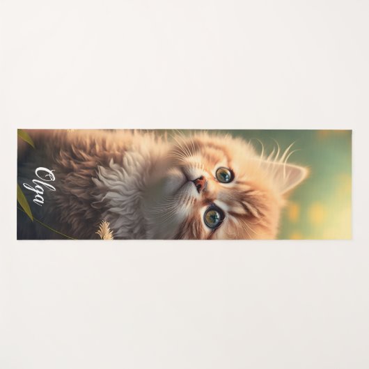 Adorable Fluffy Ginger Kitten, anpassbar Yogamatte (Vorderseite (Horizontal))