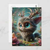 Adorable Fluffy Jackalope Kitten Postkarte (Vorne/Hinten)