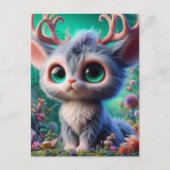 Adorable Fluffy Jackalope-Kreatur Postkarte (Vorderseite)
