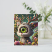 Adorable Fluffy Jackalope Postkarte (Stehend Vorderseite)