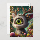 Adorable Fluffy Jackalope Postkarte (Vorne/Hinten)
