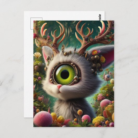Adorable Fluffy Jackalope Postkarte (Vorne/Hinten)