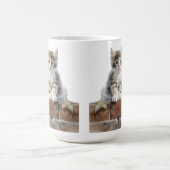 ADORABLE FLÜFFY KITTEN AUF DER BRICK WALL KAFFEETASSE (Mittel)