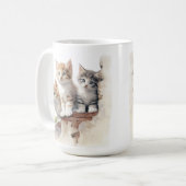 ADORABLE FLÜFFY KITTEN AUF DER BRICK WALL KAFFEETASSE (Vorderseite Links)