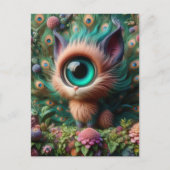 Adorable Fluffy One Mit Augen Kitty Postkarte (Vorderseite)