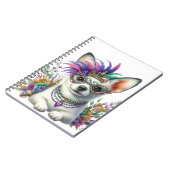 ADORABLE FLUFFY PUPPY HUND FÜR MARDI GRAS GESCHÜTZ NOTIZBLOCK (Linke Seite)