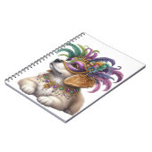 ADORABLE FLUFFY PUPPY HUND FÜR MARDI GRAS GESCHÜTZ NOTIZBLOCK (Linke Seite)