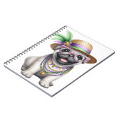 ADORABLE FLUFFY PUPPY HUND FÜR MARDI GRAS GESCHÜTZ NOTIZBLOCK (Linke Seite)