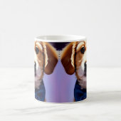 Adorable Fluffy Welpe w Niedlich Blue Bow Krawatte Kaffeetasse (Mittel)