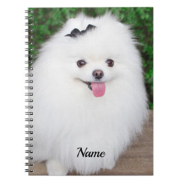 Adorable Fluffy White Puppy Dog Notizblock