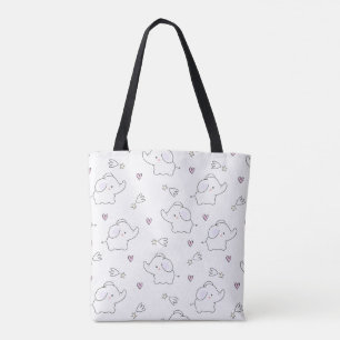Adorable Flying Elephant Tote Bag - Niedlich Kawai Tasche