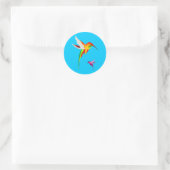 Adorable Flying Hummingbirds Runder Aufkleber (Tasche)