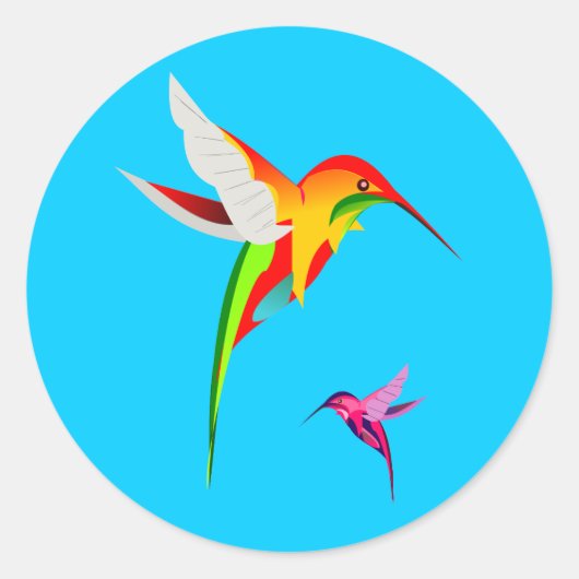 Adorable Flying Hummingbirds Runder Aufkleber (Vorderseite)