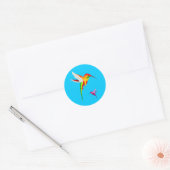 Adorable Flying Hummingbirds Runder Aufkleber (Umschlag)