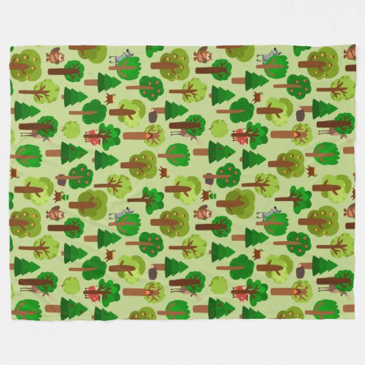 Adorable Forest Animals Fleece Blanket (Vorderseite (Horizontal))