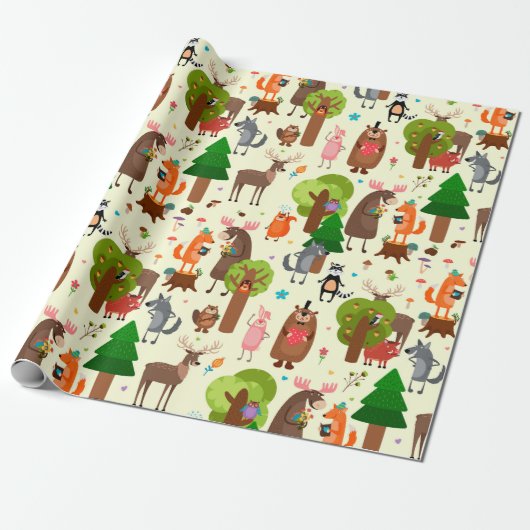 Adorable Forest Crites Geschenkpapier (Ungerollt)
