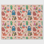 Adorable Forest Crites Geschenkpapier (Flach)