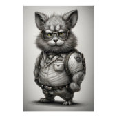Adorable Forest Ranger Bunny Rabbit Brille Poster (Vorderseite)