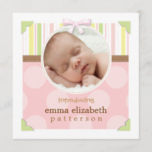 Adorable Foto Frame Baby Girl Geburtsankündigung Ankündigung