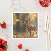 Adorable Fowl Watt ein fallendes Leaf in einer Ser Serviette (Beispiel)