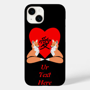 Adorable Fox Cartoon Liebe Herz Case-Mate iPhone 14 Hülle