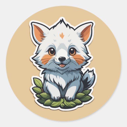Adorable Fox Cub Sticker - Niedliche Wildtiere Art (Vorderseite)