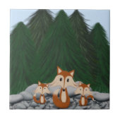 Adorable Fox Family Fliese (Vorderseite)